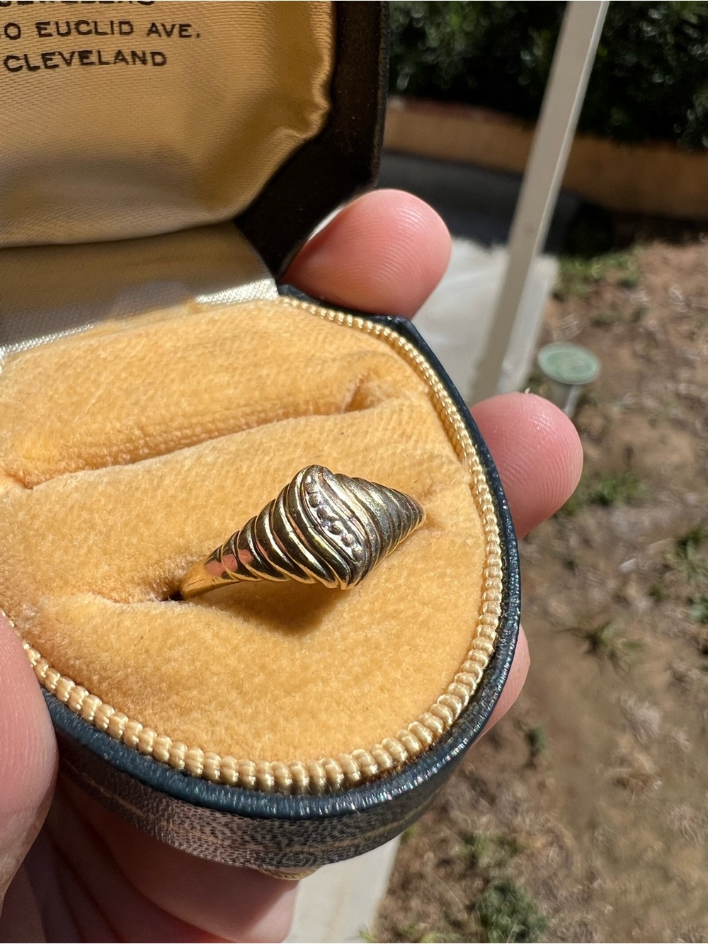 10k solid gold twisted signet ring